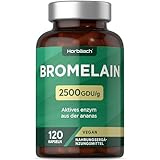 Bromelain Kapseln 500mg (5000 F.I.P) | 2500 GDU/g | 120 Vegane Kapseln | Hochdosiert Verdauungsenzym...