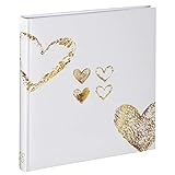 Hama Fotoalbum Herz-Motiv 29x32 cm (Hochzeitsalbum mit 50 weißen Seiten Fotobuch für 250 Fotos im...