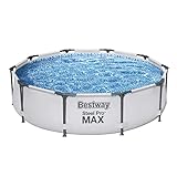 Bestway Steel Pro MAX Frame Pool ohne Pumpe Ø 305 x 76 cm, lichtgrau, rund