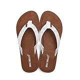 ARRIGO BELLO Flip Flops Damen Zehentrenner Aushöhlen Elegante Badelatschen PU Leder Sommer...