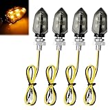Suevut 4 Stück LED Motorrad Blinker, E-geprüfte 12V Mini Blinker Motorrad, 5 LED Universal...