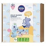 NIVEA BABY, Baby Pflegeset mit Shampoo, Feuchttüchern, Creme und mehr, Geschenkset mit...