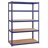 Yaheetech Schwerlastregal 180 x 120 x 60 cm Lagerregal 5 Böden Metall Regal Max. Belastbarkeit:...