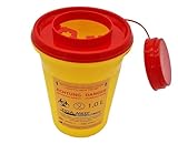 TIGA-MED Kanülen Abwurfbehälter | 5 Stück | 1 Liter / 1000ml | Kanülenbox Entsorgungsbox...