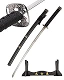 Katana Schwert - Echt Samurai Schwert aus Stahl - mit Einer Scheide und Stand zur Dekoration -...