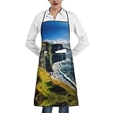 Pyjwyfmy Ireland Outdoors County Clare The Cliffs Latzschürze, Unisex, verstellbar, mit 2 Taschen,...