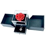 Handgemachte konservierte Rose Geschenkbox mit Forever Seife Rose und Liebe Sie Hals kette in 100...