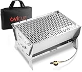 ovicue Grill groß L | Mobiler Steck-Gasgrill – Tragbarer Edelstahlgrill mit Stecksystem – Gas-...