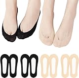 Füßlinge, 8 Paar Baumwolle Nylon Socken Mit Rutschfest Silikon Füsslinge Damen, Unsichtbare...