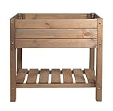 mgc24 Hochbeet Massiv S - Kiefernholz Braun rechteckig für Garten/Terrasse/Balkon - 79 x 40 x 78 cm