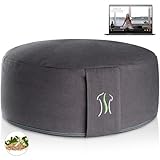 BACKLAxx ® Yoga Kissen, Meditationskissen XL 35cm [30% mehr Sitzfläche], 15cm hoch mit...