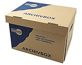 1-PACK Archivbox Lagerbox 400x320x290mm extrem stabil, bis 250kg stapelbar/Ausführung: Braun mit...