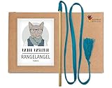 Die RANGELANGEL: Unsere Katzenangel mit Buchenholz-Stab und türkisem Baumwollband. In Deutschland...