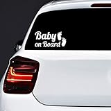 AUTODOMY Baby On Board Baby an Bord Füße Baby in Car Aufkleber Paket 2 Stück für Auto (Weiß)