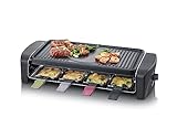 SEVERIN Raclette-Grill, Raclette mit großer antihaftbeschichteter Grillplatte und 8 Raclette...