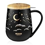 ecooe Teetasse mit Deckel und Sieb - 600 ml Keramik Tee Tasse Große Teetassen mit Edelstahl Teesieb...