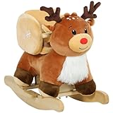 AIYAPLAY Kinder Schaukelpferd Baby Schaukeltier Rentier mit Schlafliedern, Sicherheitsgurt für...