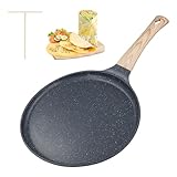 Vusddy Crepe Pfanne Induktion, 24cm Palatschinken Pfanne mit Teigverteiler, Pfannkuchenpfanne mit...