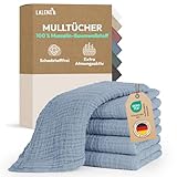 Laleni Spucktücher Baby im 5er Set aus Reiner Baumwolle - schadstofffreie Mulltücher weich 70x70...
