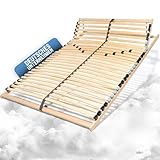 Coemo 7-Zonen Lattenrost Ergo 140x200 Lattenrahmen - verstellbares Kopfteil - Buche Rahmen- 28...