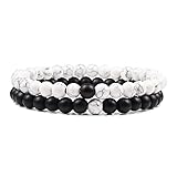 CYDXD 6mm Naturstein-Armbänder,2 Stück für Paare,handgefertigte,mit Perlen...