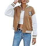 Yassiglia Damen Baseball Jacke Frauen College Jacke Mädchen Wintermantel Warm Kurze Vintage...