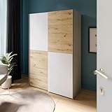 FORTE Schach & MATT Kleiderschrank 120, Moderner Schrank mit Schachbrettmuster,...