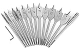 KAHEIGN 15Pcs Flachfräsbohrer Set, 6mm - 25mm Titanbeschichteter Spatenbohrer aus Kohlenstoffstahl...