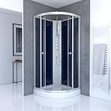 MARWELL Komplettdusche Fertigdusche Night 85 x 85 x 225 cm – Runddusche mit Fronteinstieg -...