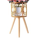 Pflanzenständer aus Holz für den Innenbereich, handgefertigter gewebter Holz-Pflanztopf mit...