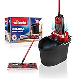 Vileda Ultramax 2in1 Bodenwischer Komplett Set, Wischmopp mit Stiel, Mikrofaserbezug und Eimer mit...