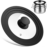 WGIDSKKI Pfannendeckel Universal, Universaldeckel Ø 16, 18 und 20 Glasdeckel für Töpfe,...