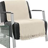 Erwin Müller Sofaüberwurf, Sofaläufer, Sesselschoner Natur Größe 75x200 cm - anschmiegsam,...