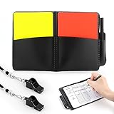 RISVOWO Schiedsrichter Set Fußball Schiedsrichter Karten Set mit 2 Pfeifen Schiedsrichter Rot Gelb...