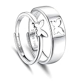 MILACOLATO 925 Silber Schmetterlings ringe verstellbare Ringe für Frauen Männer Paare...