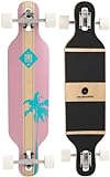RollerCoaster Longboards Drop-Through The ONE Edition: Feathers, Palms, Stripes (Palms: rosa)