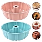 HJYIMYI 2 Stück Gugelhupfform Silikon Kuchenform Ø 25 cm Gugelhupf Backform Silikon Gugelhupfform,...