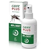 Care Plus Mückenschutz Spray mit 40% DEET – Starker Insektenschutz für Tropen & Europa – 200...