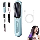 Sinyuyong Beheizte Stylingbürste mit 3 Heizstufen, Glow Wave Glättungsbürste for glattes Haar &...