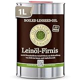 OLI-NATURA Leinöl-Firnis, biologischer Holzschutz, lebensmittelecht-zertifiziert, 1L, farblos -...