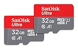 SanDisk Ultra 32 GB microSDHC Memory Card + SD Adapter with A1 App Performance Up to 120 MB/s, Class...