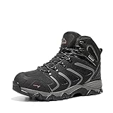 NORTIV 8 Herren-Wanderstiefel, wasserdichte Outdoor-Trekkingstiefel,Size 43W,Schwarz/Grau,160448_M-W