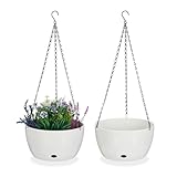Relaxdays Blumenampel mit Wasserspeicher, 2er Set, HxD 67x28,5 cm, außen & innen, hängender...