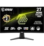 MSI MAG 27CQ6F Gaming-Monitor 27 Zoll Curved 2K WQHD (2560 x 1440), Rapid VA, 180 Hz, 0,5 ms,...