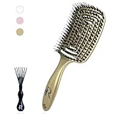 Haarbürste Wildschweinborsten, Für Alle Haartypen, Schmerzfreies Entwirren - Kopfhaut...