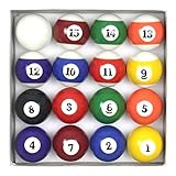 PolyMath Billiard Pool Balls, Complete Set of 16 Pool Balls, Diameter 22.5' (57.2mm) Weight 170/180G...