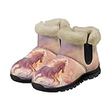 xixirimido Stiefeletten mit Tierdruck, für Damen, rutschfest, wasserdicht, warm, mit Fell...