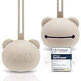 CAJA Schnullerbox Silikon | Schnulleraufbewahrung | Panda Design | BPA-frei | Sichere Aufbewahrung...