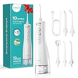 COSLUS Munddusche Kabellos Testsieger 2025: 10 Stufen Stufenlose Elektrische Regelung Steuerung IPX7...