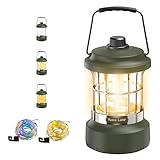 LED Campinglampe Tragbar, Wasserdichte Camping Licht mit 2 Lichtleisten, Wiederaufladbare...